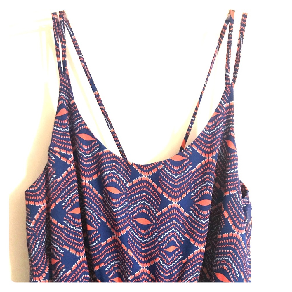 Royal Blue & coral maxi dress